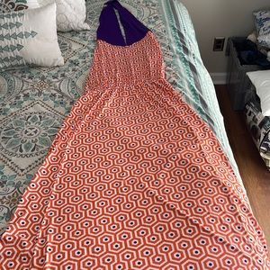 Adorable Mudpie orange, white, purple versatile maxi dress size L
